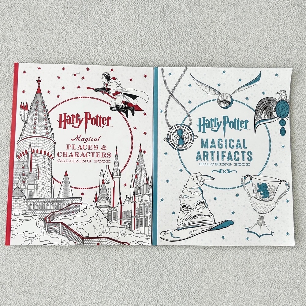 Harry Potter Coloring Book Lot 2 Magical Places Characters Artifacts Scholastic